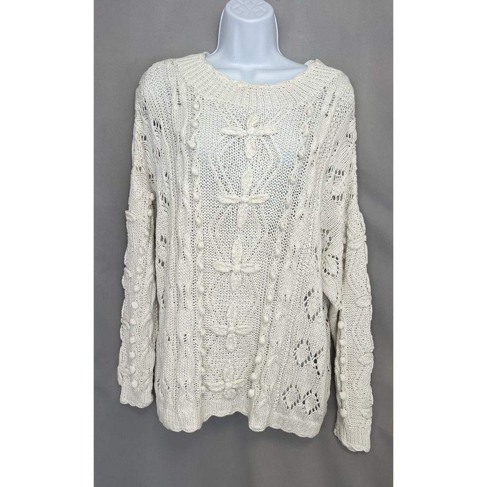 Vintage‎ Express Hand knitted Internationale White Y2K Women's Large